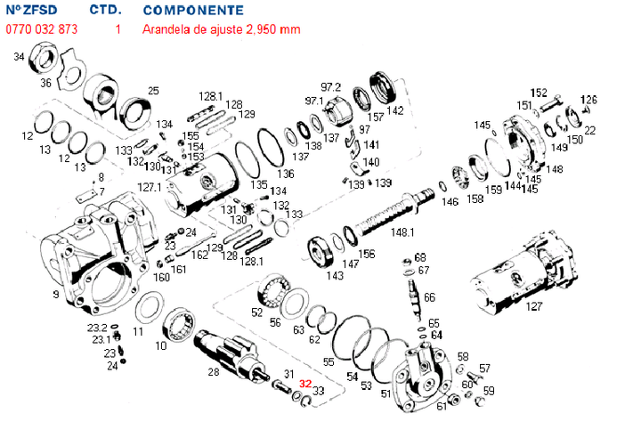 Arandela cd ajuste tornillo sector caja dir. volvo - Imagen principal