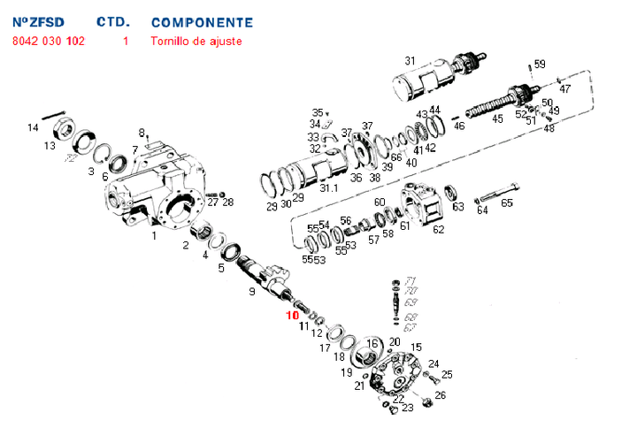 Tornillo ajuste sector caja dir. hid. 8065 m.benz volvo - Imagen principal