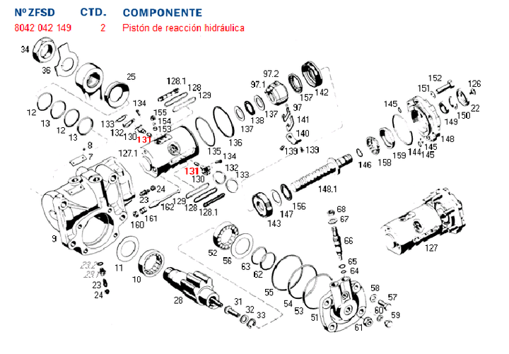Piston caja direccion de comando de piston 8044 scania - Imagen principal