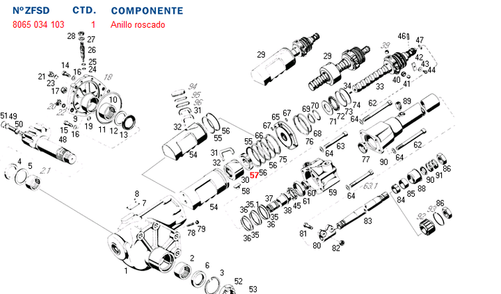 Anillo roscado aj.  tuerca sin fin -m.benz-scania-volvo- - Imagen principal