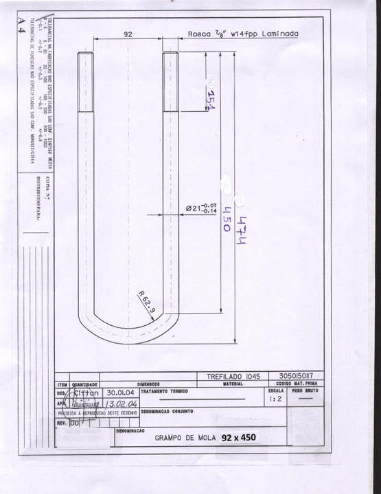 Abrazadera elastico sin tuercas 474 x 92 rosca 151mm - Vista 2