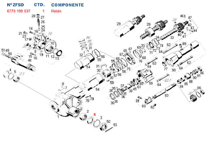 Reten goma y chapa ext. de sector caja dir. hid. 8065 - Imagen principal