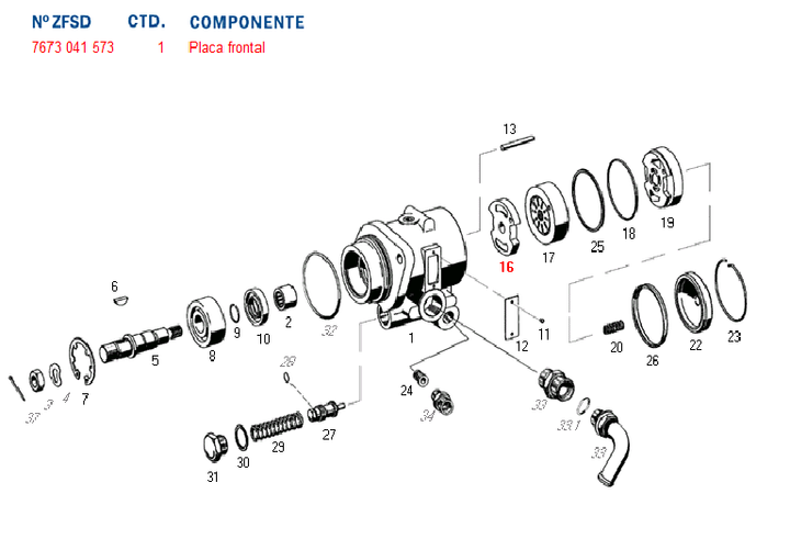 Tapa int. exentrica bomba dir. hid. m.benz frontal - Imagen principal