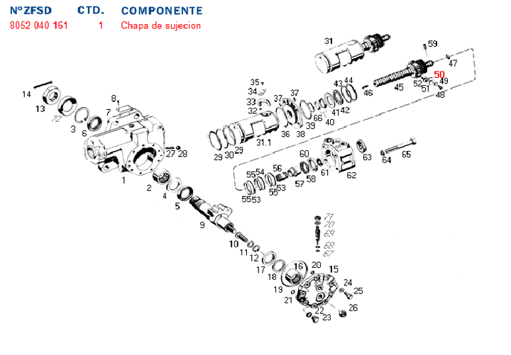 Chapa fijacion piston reaccion hidraulica caja dir. hid. 8058 - Imagen principal