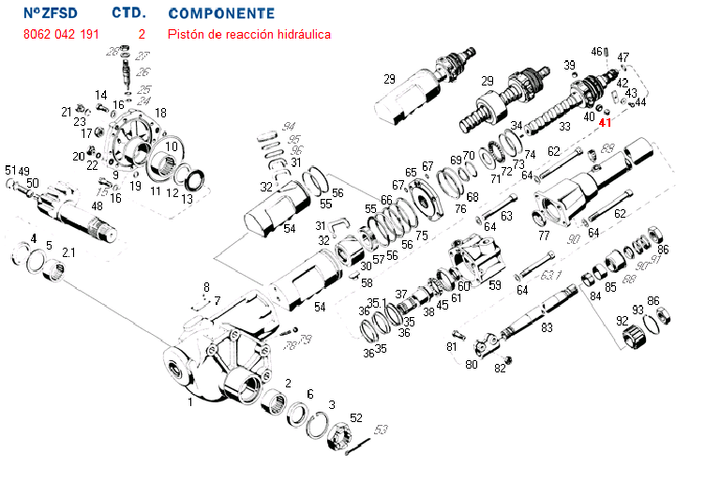Piston caja direccion reaccion hidraulica de comando caja dir. hi - Imagen principal