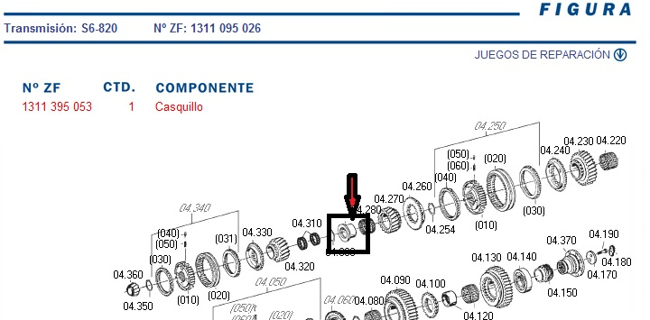 Camisa cc engranaje 4ta. cc. s6-820 - Imagen principal