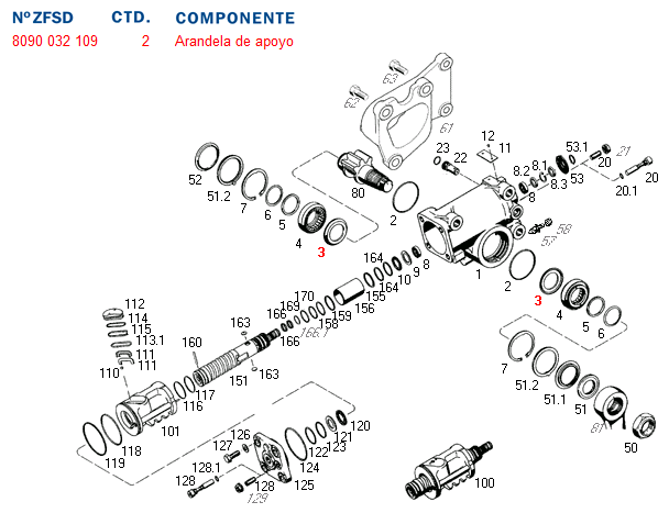Arandela cd de nylon de sector caja dir. hid. 8090 - Imagen principal