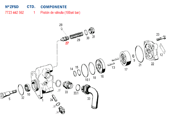 Valvula bomba hidraulica 7684 - Imagen principal