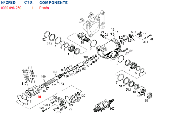 Piston caja direccion caja dir. hid. 8097 - Imagen principal