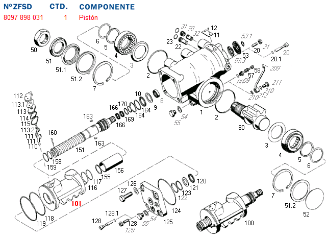 Piston caja direccion caja dir. hid. 8097 - Imagen principal