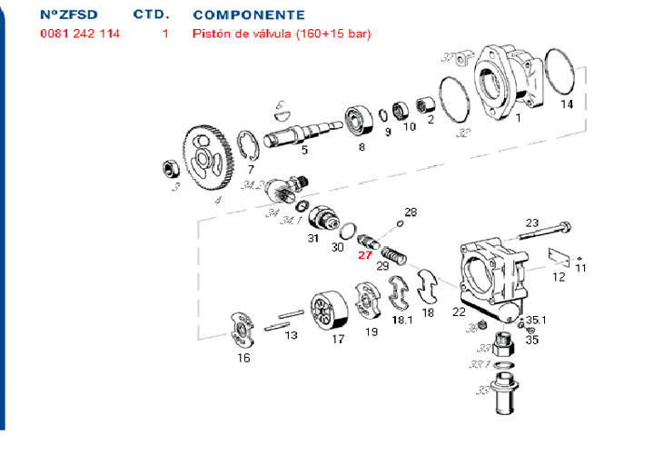 Valvula bomba hidraulica piston  160+15 bar - Imagen principal
