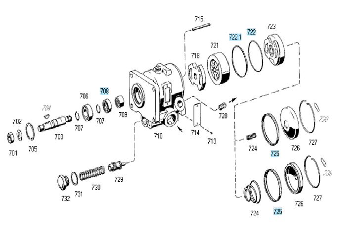 Rep bomba dir hidraulica comp. 7672 iveco - Imagen principal