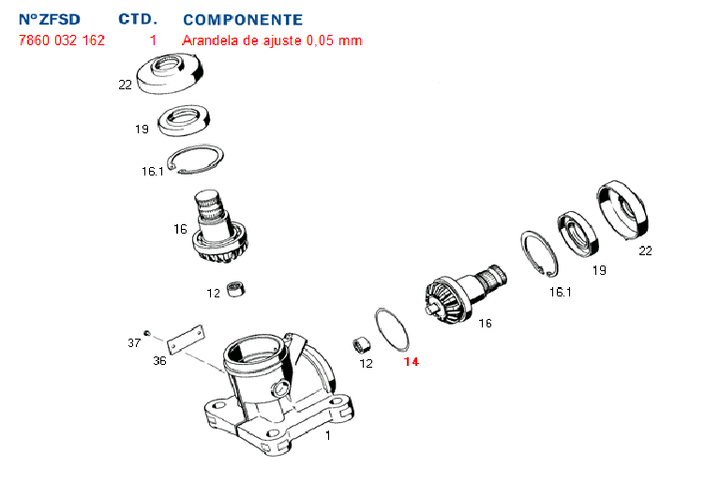 Arandela cd ajuste 0.20 mm caja angular 7860 - Imagen principal