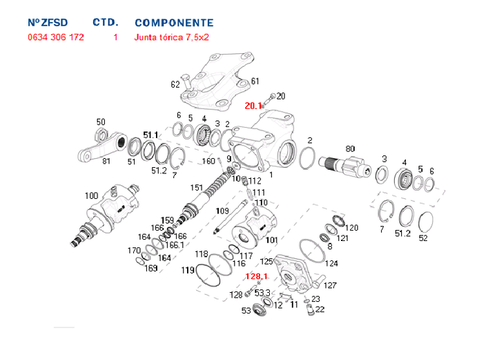 O'ring ajuste deposito liquido dir. hid. vw - Imagen principal
