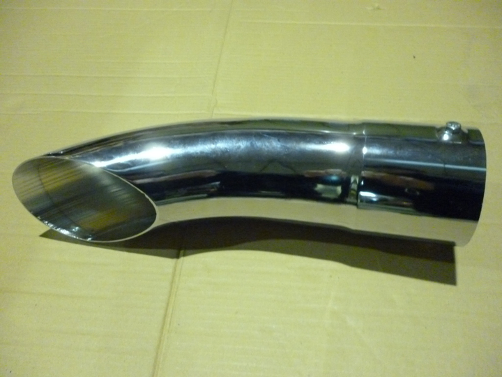 Colita escape curvo corto 4"1/2 cromado - Imagen principal