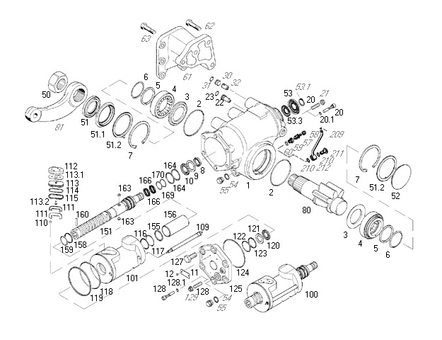Caja dir hid s/brazo pitman - Imagen principal