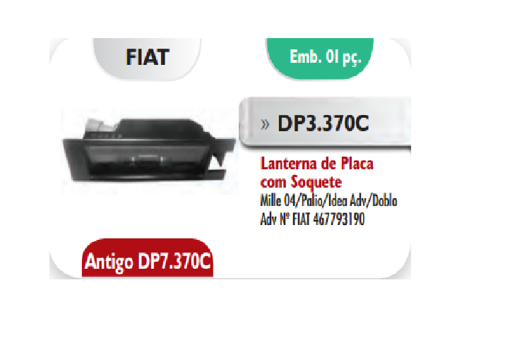 Faro matricula c/portalampara i/d - Imagen principal