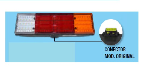 Faro trasero tricolor led conector modelo orginal 24v der - Imagen principal