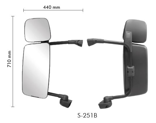 Espejo completo c/auxiliar convexo izq - Imagen principal