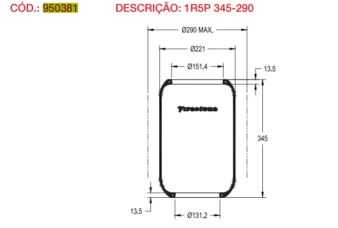 Vejiga susp.(goma) 1r5p-345-290  delantera - Vista 2