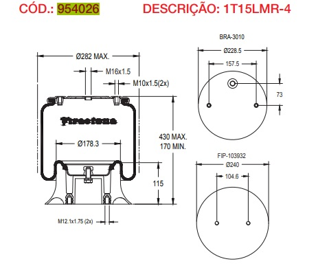Vejiga susp.(completa) 1t15lm-4 eje elevable - Vista 3
