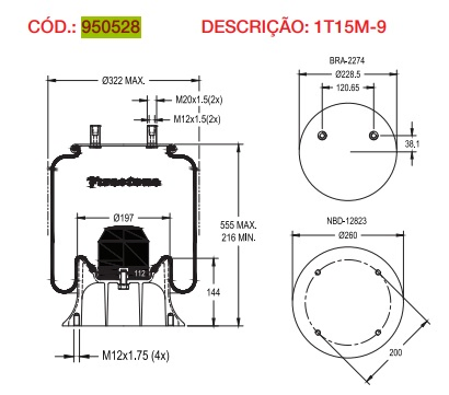 Vejiga susp.(completa) 1t15m-9 eje elevable - Imagen principal