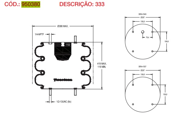 Vejiga susp.(completa) 333 t.2 eje elevable - Vista 3