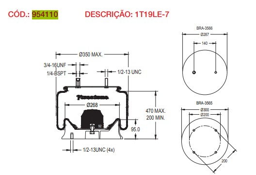 Vejiga susp.(completa) 1t19le-7 eje elevable - Vista 3
