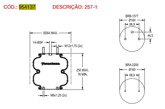 Vejiga susp.(completa) 257-1 eje elevable - Vista 3