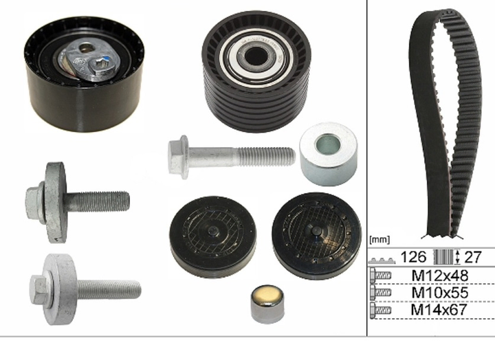 Kit distribucion motor (poleas+correa) - Imagen principal